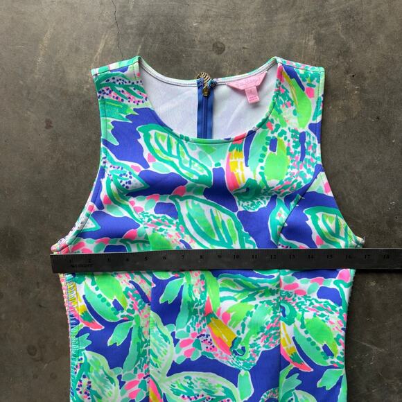 Lilly Pulitzer Mila Shift Dress Womens Small Wake Up Call Beckon Blue Sleeveless - Picture 11 of 13